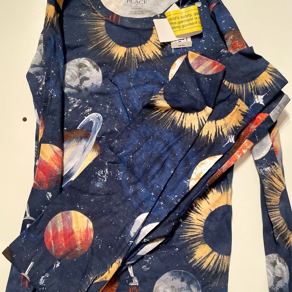 NWT long sleeve space pajama set